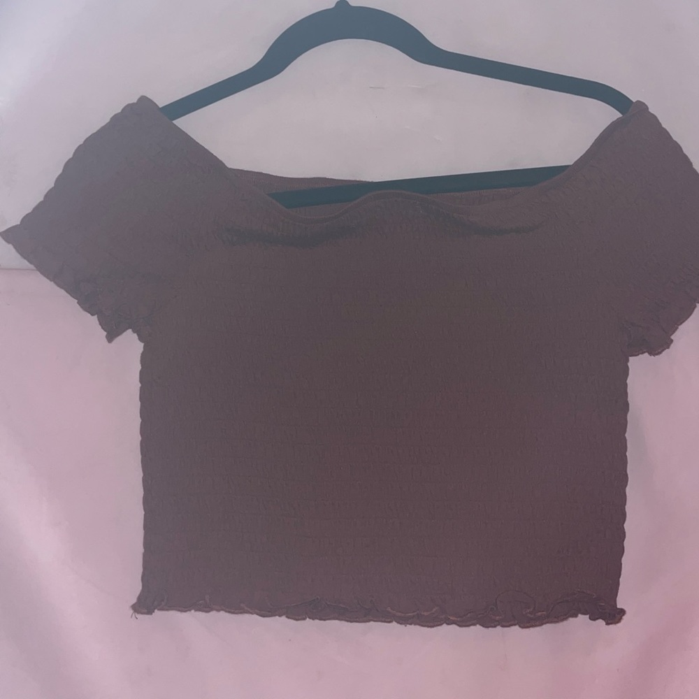 dark orange large crop top.